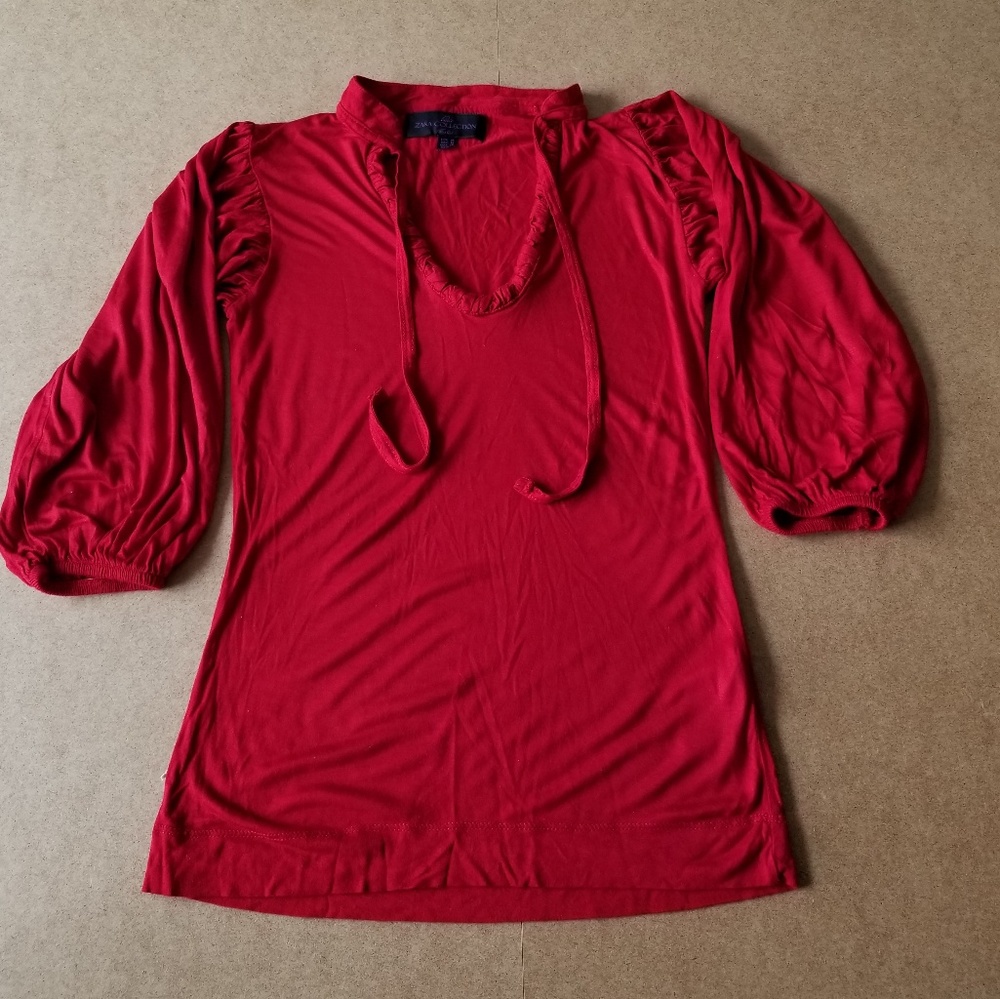 Zara size M fluffy sleeves top & open in front!!!!